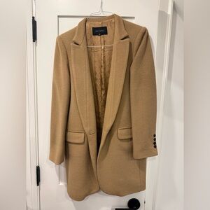 PINK TARTAN. wool and mohair camel coat. Size medium
